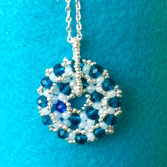 "Teal" Artisan Pendant and Earring set - Picture 2 of 2